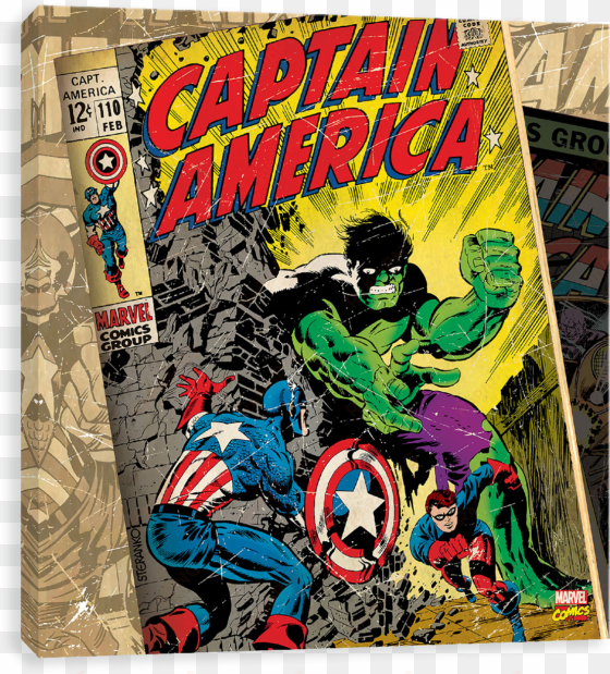 captain america with hulk - marvel comics retro: captain america comic book cover