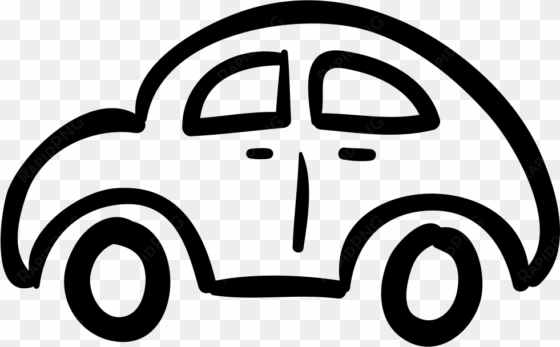 Car Hand Drawn Rounded Outlined Vehicle From Side View - Drawn Car Png transparent png image