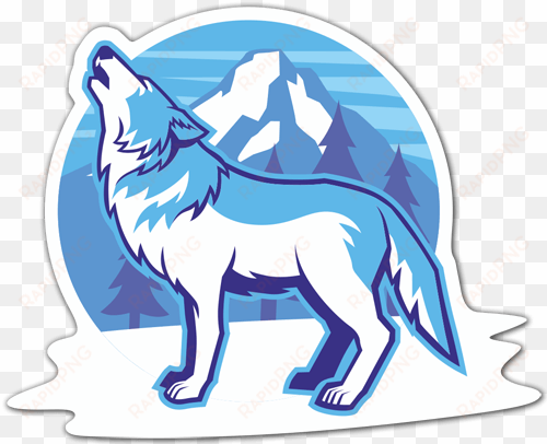 car & motorbike stickers - blue wolf mascot vector