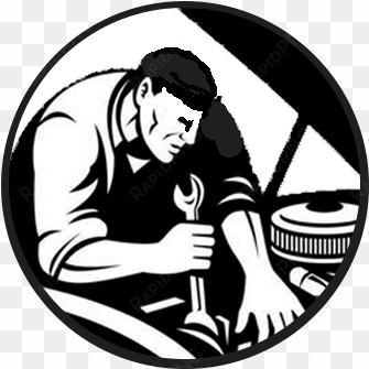 car repair - mechanic working on car logo