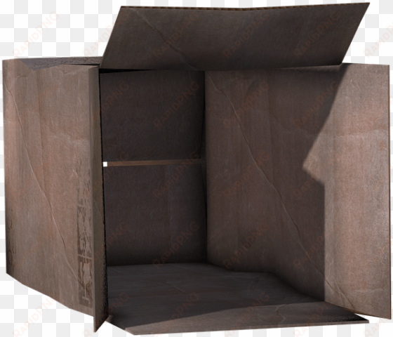 cardboard box open front view - caja abierta png