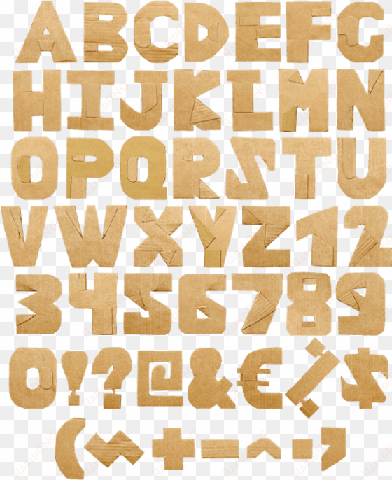 cardboard cut yellow font - cardboard font