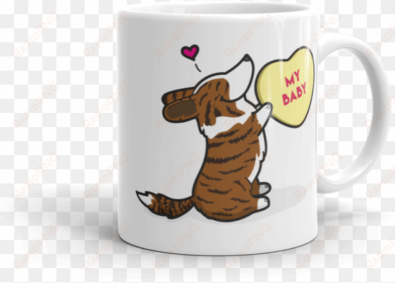 cardigan corgi candy heart mug - coffee cup