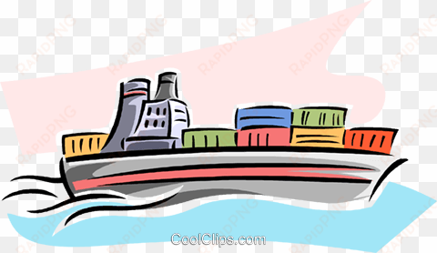 cargo ship royalty free vector clip art illustration - cargo clip art