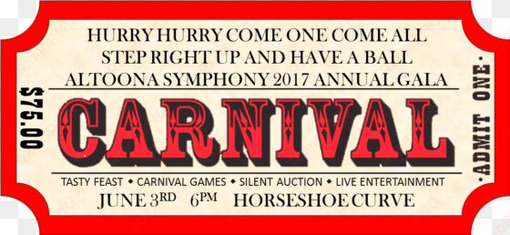carnival transparent ticket - come one come all carnival