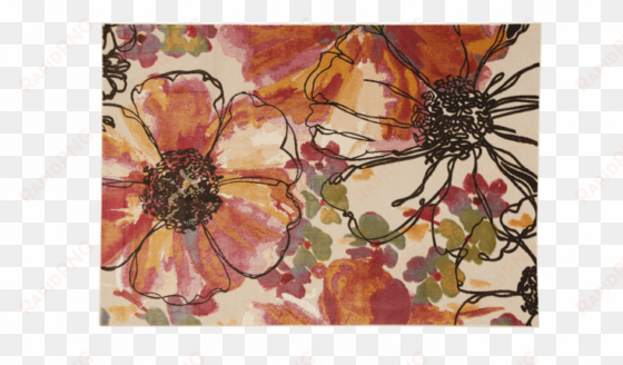 carpet turkey camomile - multicolour viscose acrylic chenille flower rug size: