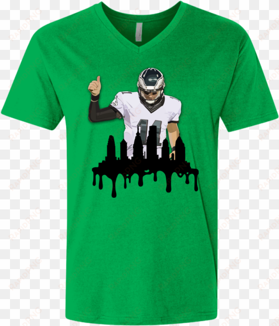 carson wentz fitted v-neck / philadelphia eagles - polo versace