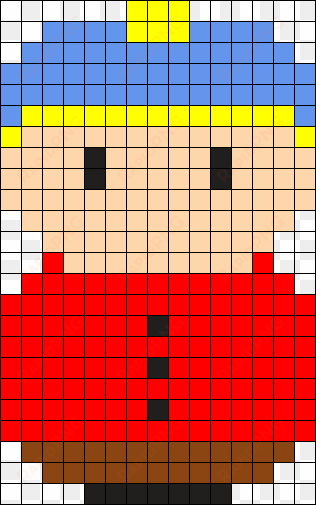 cartman perler bead pattern / bead sprite - wednesday addams pixel art