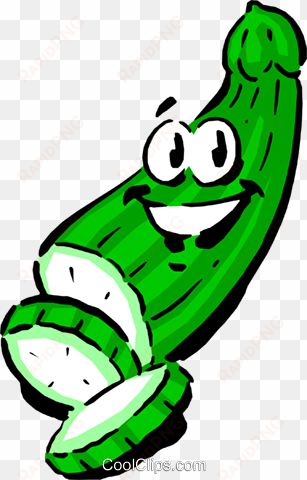 cartoon cucumber royalty free vector clip art illustration - cucumbers clip art