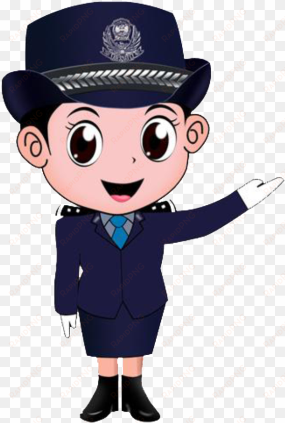 cartoon female policewoman pattern element - police cute cartoon