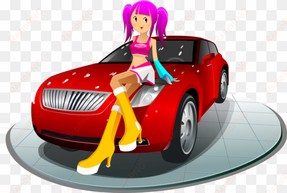 cartoon girl clip art - girl in car clipart png