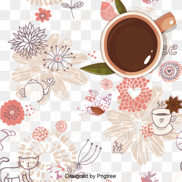 cartoon hand-painted coffee pattern icon, coffee, drinks, - 手帳型 多機種対応 スライド式 キャラクター ドレスマ th-cat066