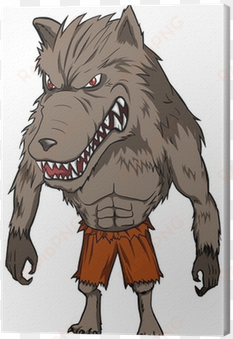 cartoon illustration of a werewolf canvas print • pixers® - hombre lobo garras dibujo