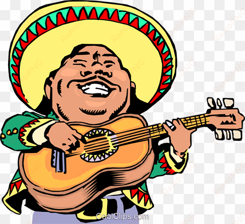 cartoon mexican musician royalty free vector clip art - cinco de mayo