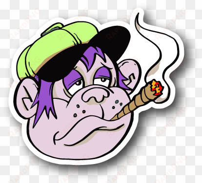 cartoon monkey smoking joint sticker - cartoon monkey smoking weed