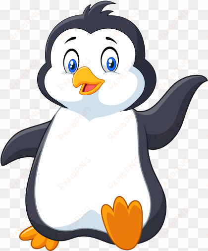 cartoon penguin png - cartoon penguin waving