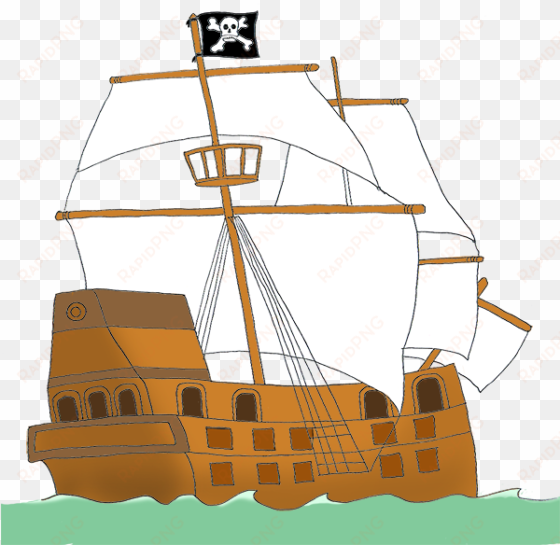 cartoon pirate ship png - greeting card