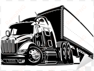 cartoon semi truck vector art