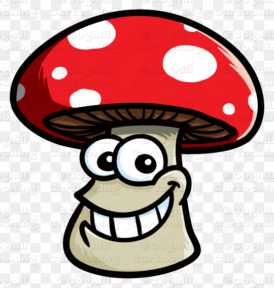 cartoon smiling mushroom clip art stock illustration - cartoon mushroom with face