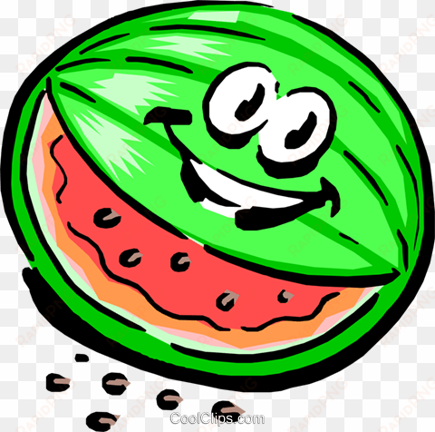 cartoon watermelon royalty free vector clip art illustration - smiling watermelon gif