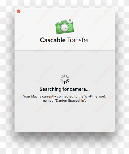 cascable transfer's 'searching for camera' screen - paper product