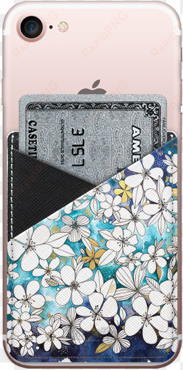 casetify iphone 7 saffiano leather phone wallet - walk & watercolor