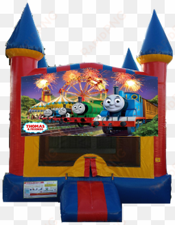 castle jumper thomas the train $85 - thomas & friends - carnival at night: 35 piece