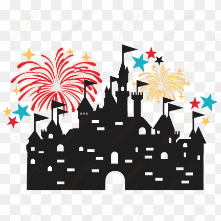 castle with fireworks svg scrapbook cut file cute clipart - clip art