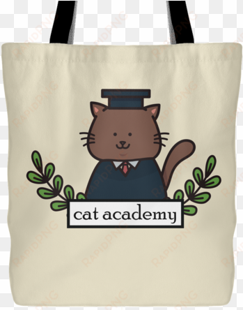 cat academy tote bag - tote bag