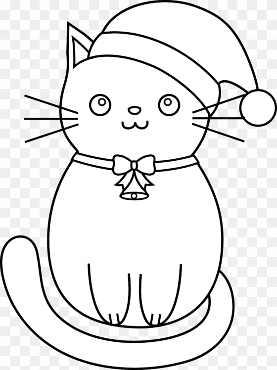 cat card cat christmas greeting card cat art snowman - cat christmas coloring page