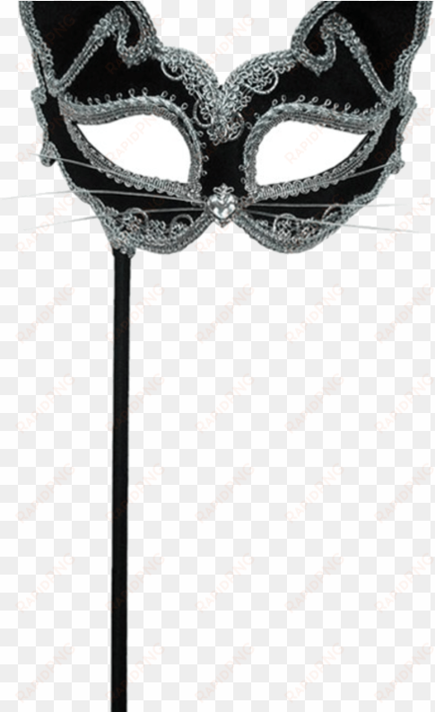 cat mask on stick - mask with stick