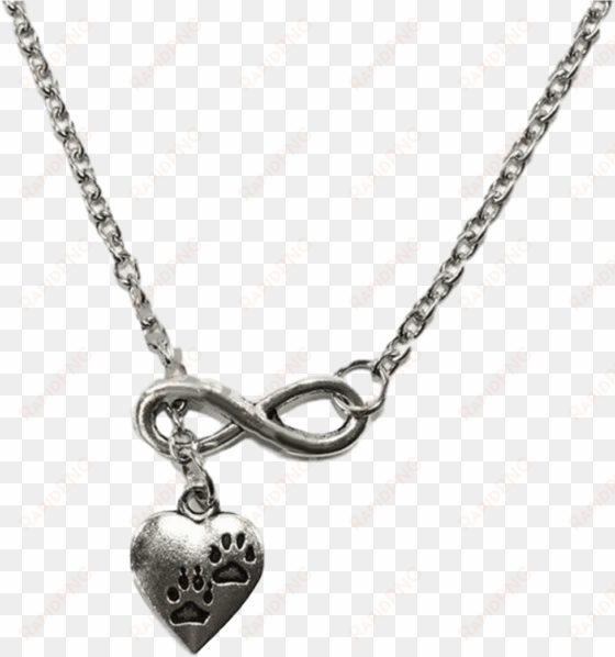 cat paw print heart necklace - cute black and white necklaces
