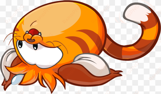 Cat Puffle Rolling Around - Club Penguin Puffle Gato transparent png image