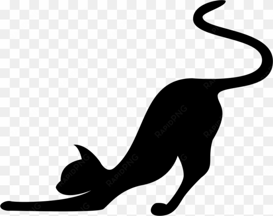 cat stretching silhouette svg png icon free download - cat stretching silhouette