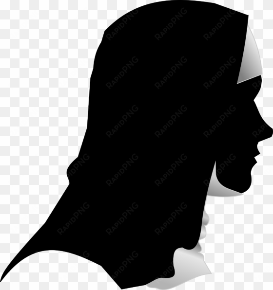 catholic nun silhouette profile big image png - silhouette of a nun