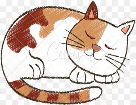 cats cartoon png - cat sleeping cartoon