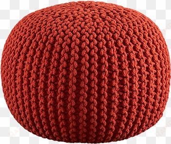 celebration hand knitted pure cotton braid pouf (orange)