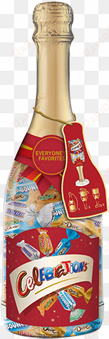 celebrations champagne bottle with mars chocolate favorites - mars celebrations chocolate variety mix candy bars