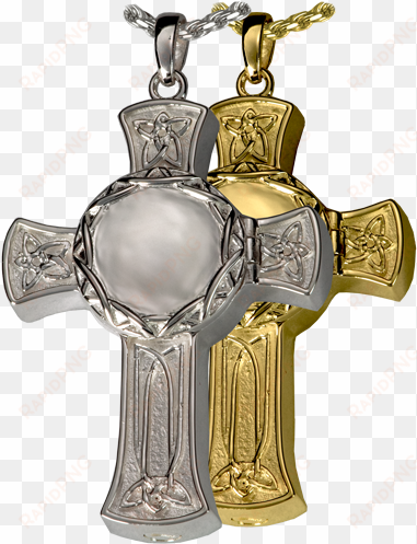 celtic cross photo locket - silver cremation jewelry: celtic cross photo locket