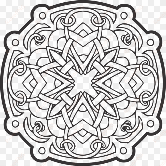 celtic ornament vector free round tracery - mandala. celtici - antistress colouring book - ed.