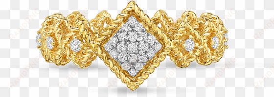 center diamond band - roberto coin diamond, genuine crystal & 18k yellow