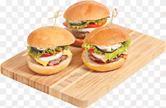 centra mini burgers with toppers 372g - mini burger png