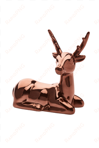 ceramic christmas décor, reindeer, copper - impala