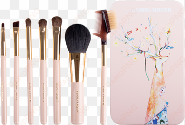 cerro qreen metal box makeup brush set 7pcs [ - makeup brush