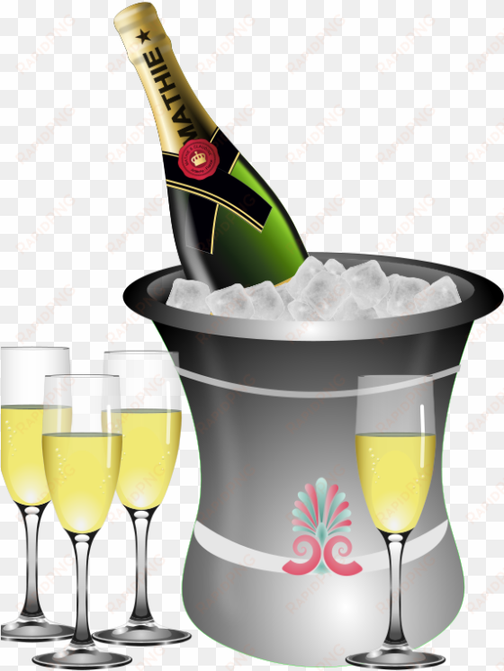 champagne - champagne bottle and glasses clipart
