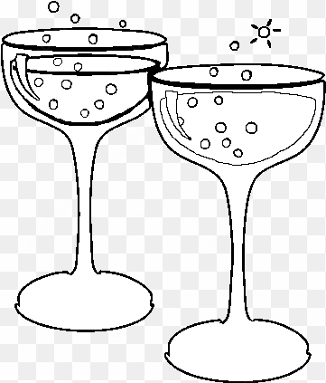 champagne glasses coloring page - dibujo de copa de champan