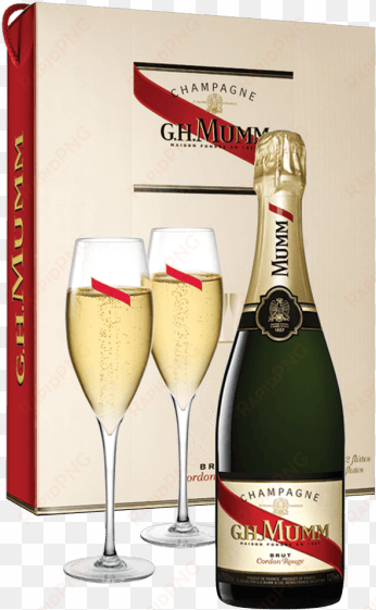 champagne mumm cordon rouge - mumm cordon rouge brut nv & glasses