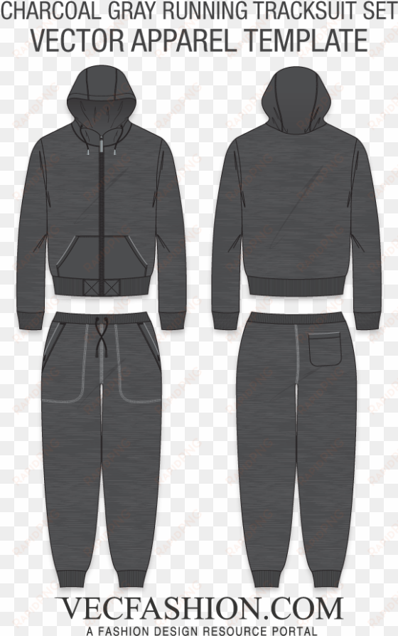 charcoal gray running tracksuit set - tracksuit template