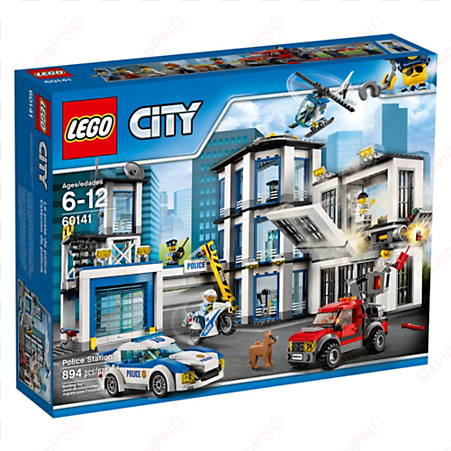 check out the police station, featuring an exploding - lego city police 60141