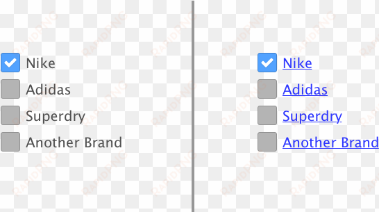 checkbox labels as links and not as links - clipboard